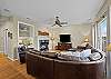 Family room with TV and fireplace