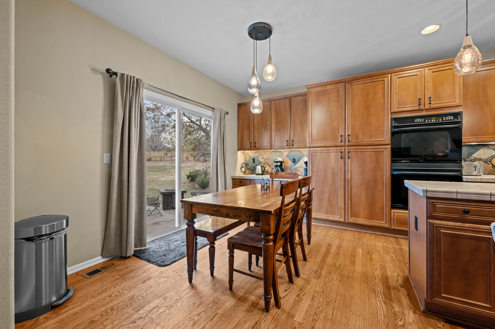 Kitchen table in gourmet kitchen