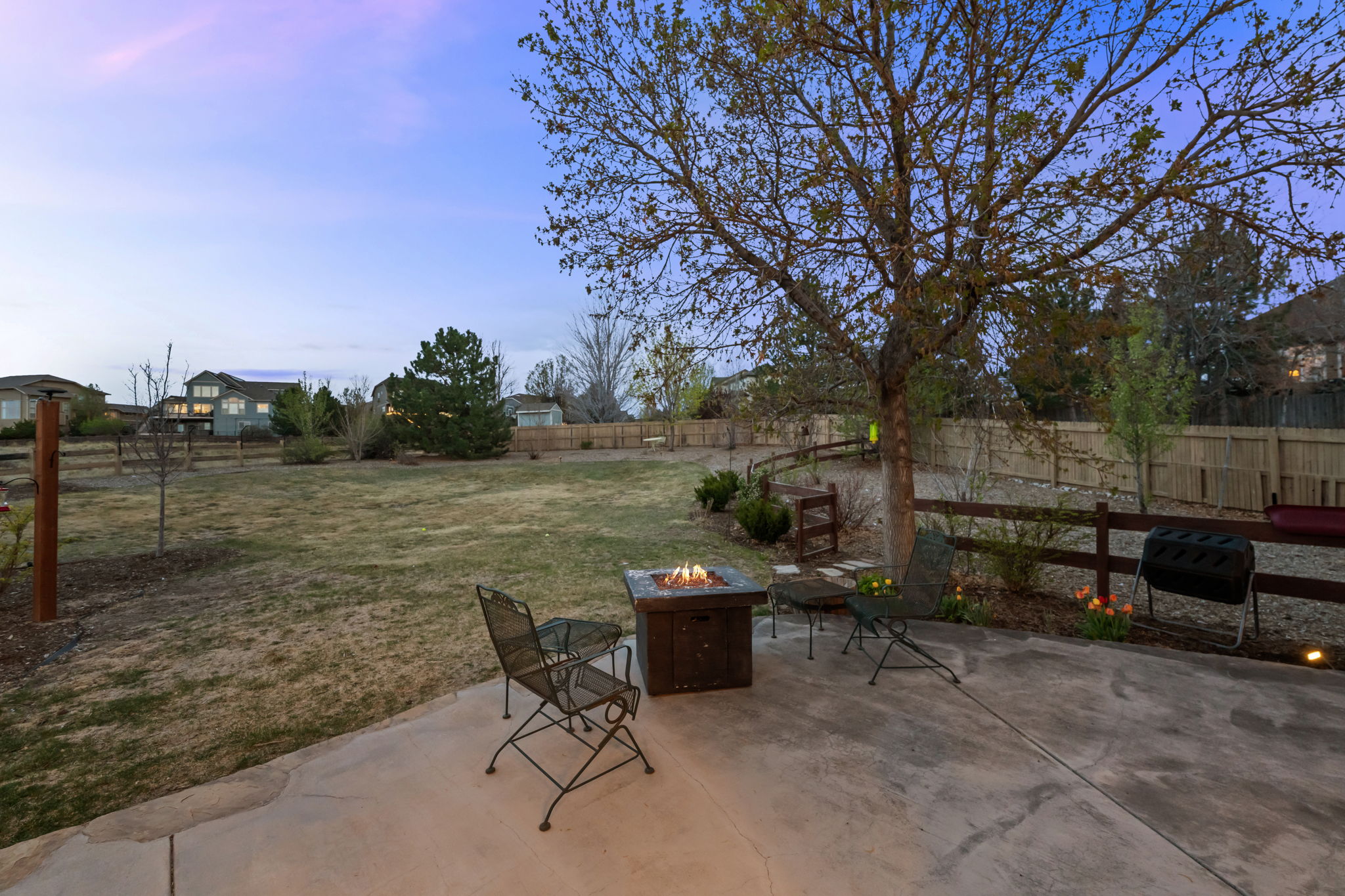 Back patio and yard
