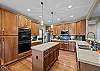 Kitchen island in gourmet kitchen