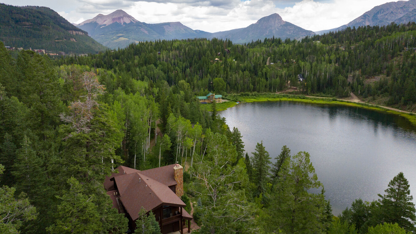 View of the home overlooking Lake Columbine
