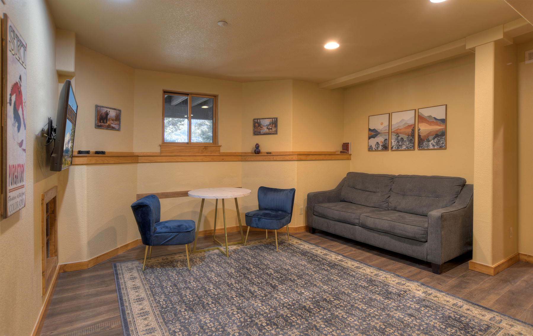 Living space and kitchenette - ground floor apt
Pull Out Sofa (Double) 
Access via garage