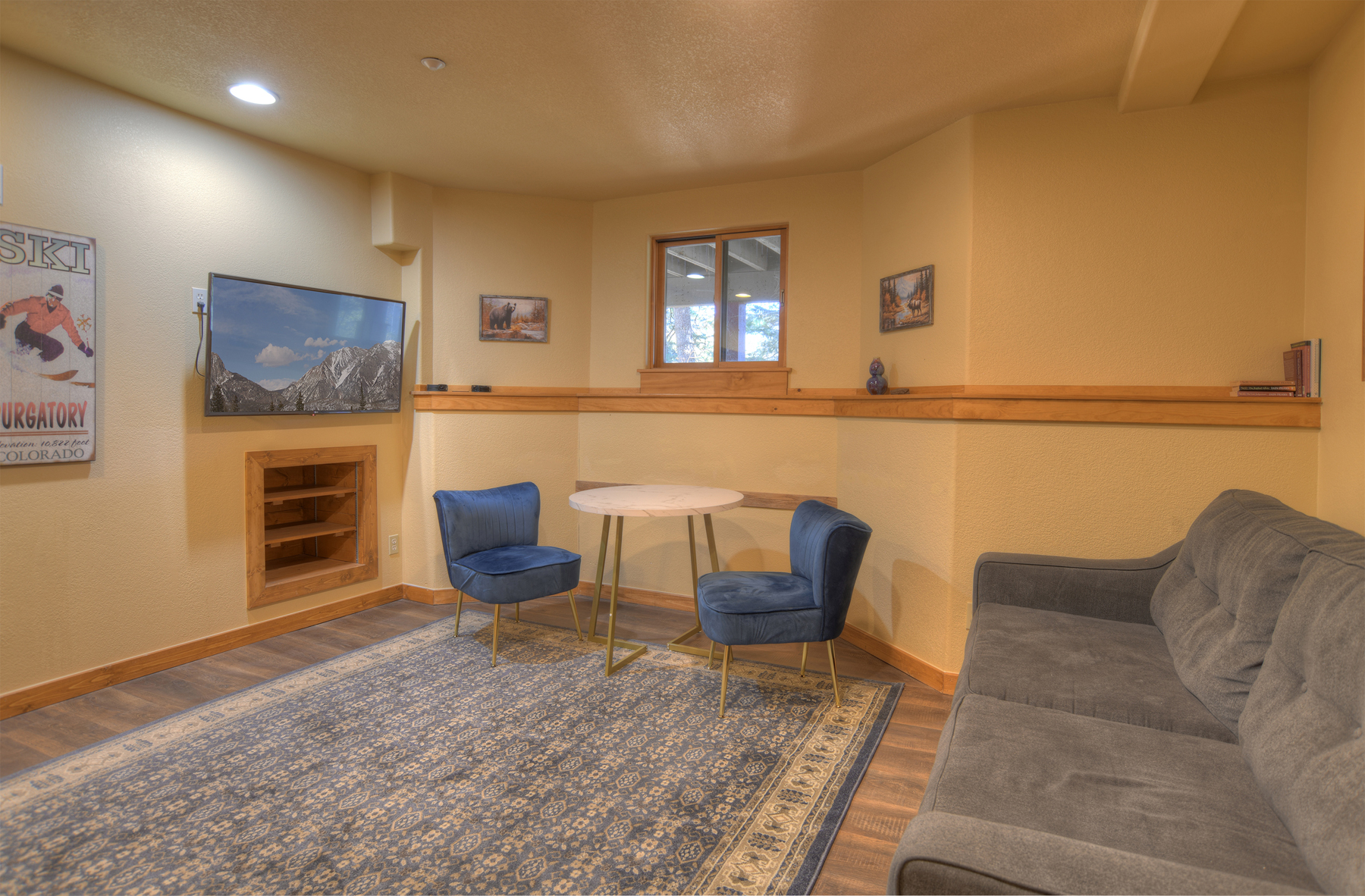 Living space and kitchenette - ground floor apt
Pull Out Sofa (Double) 
Access via garage