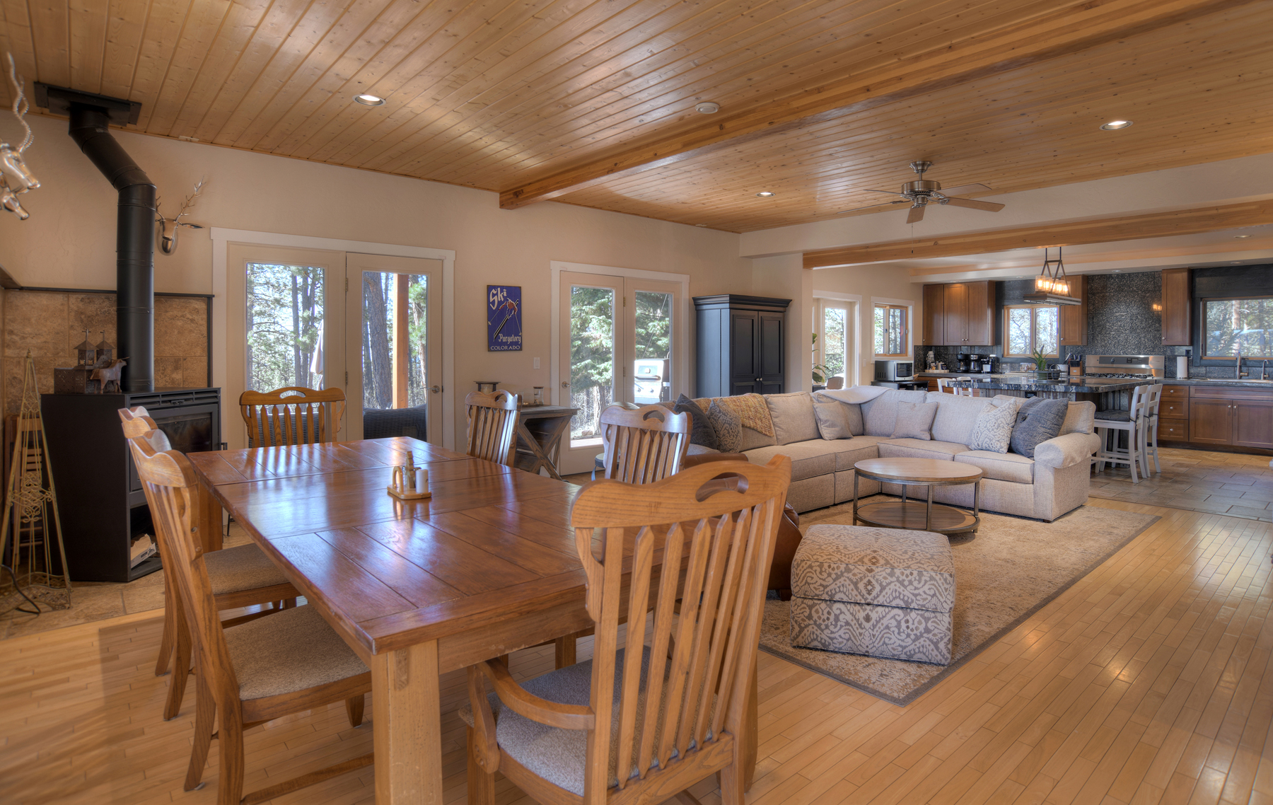 Main House - Main Living and Dining Spaces and fully stocked kitchen