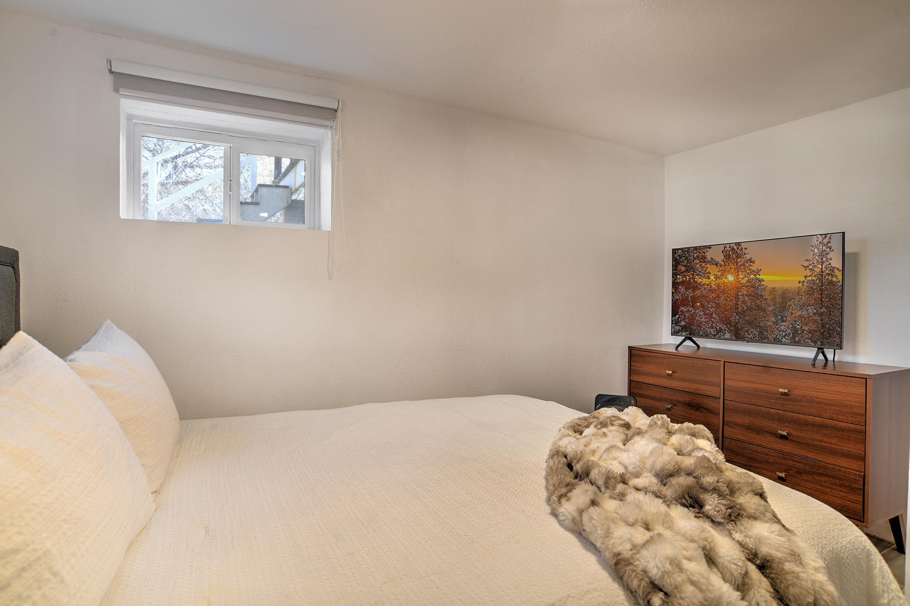 Main House - 5th Bedroom - Queen Bed and TV (Basement)