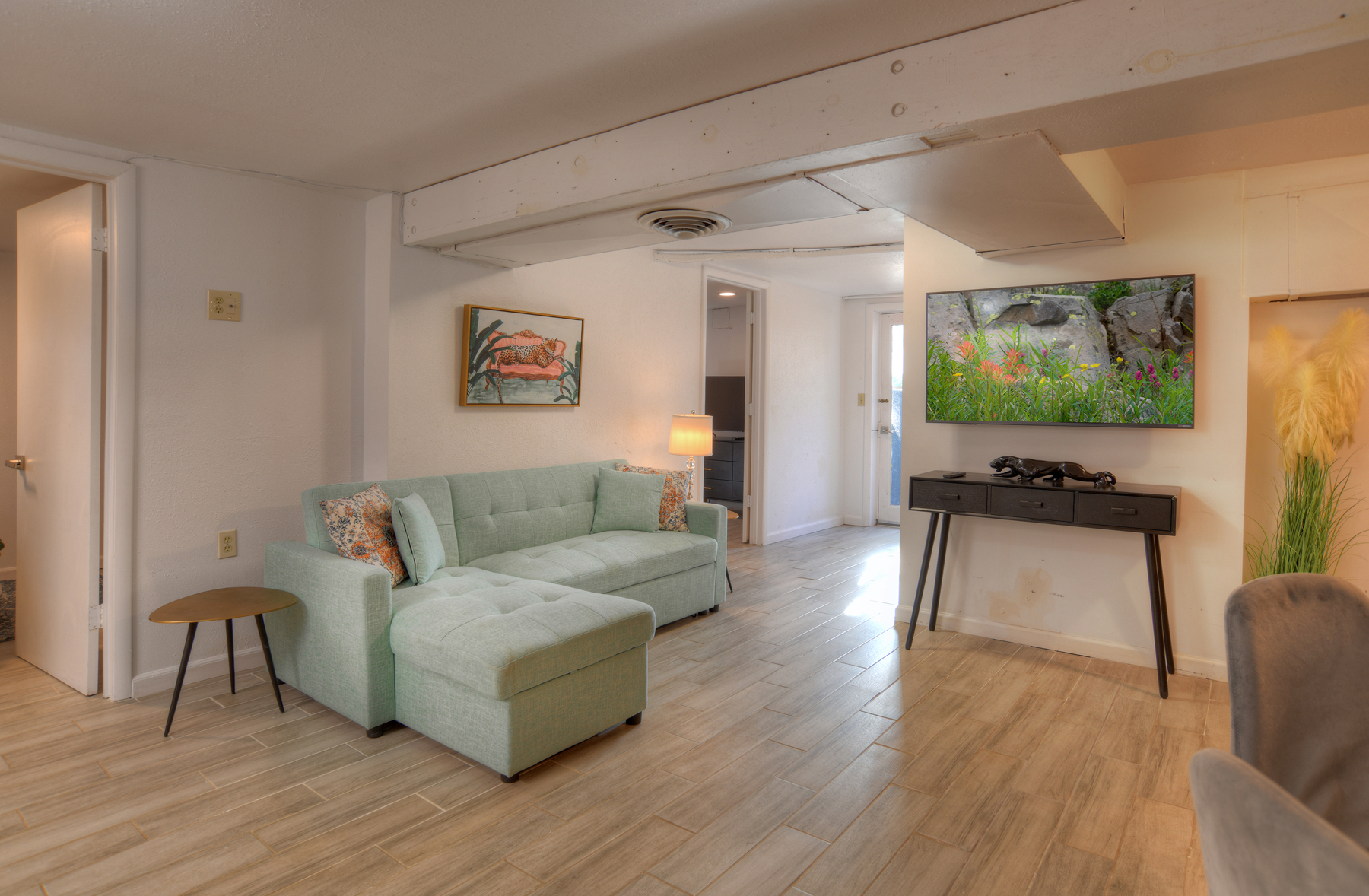 Main House - 2nd Living and Kitchen (Basement) - Queen Sofa Sleeper