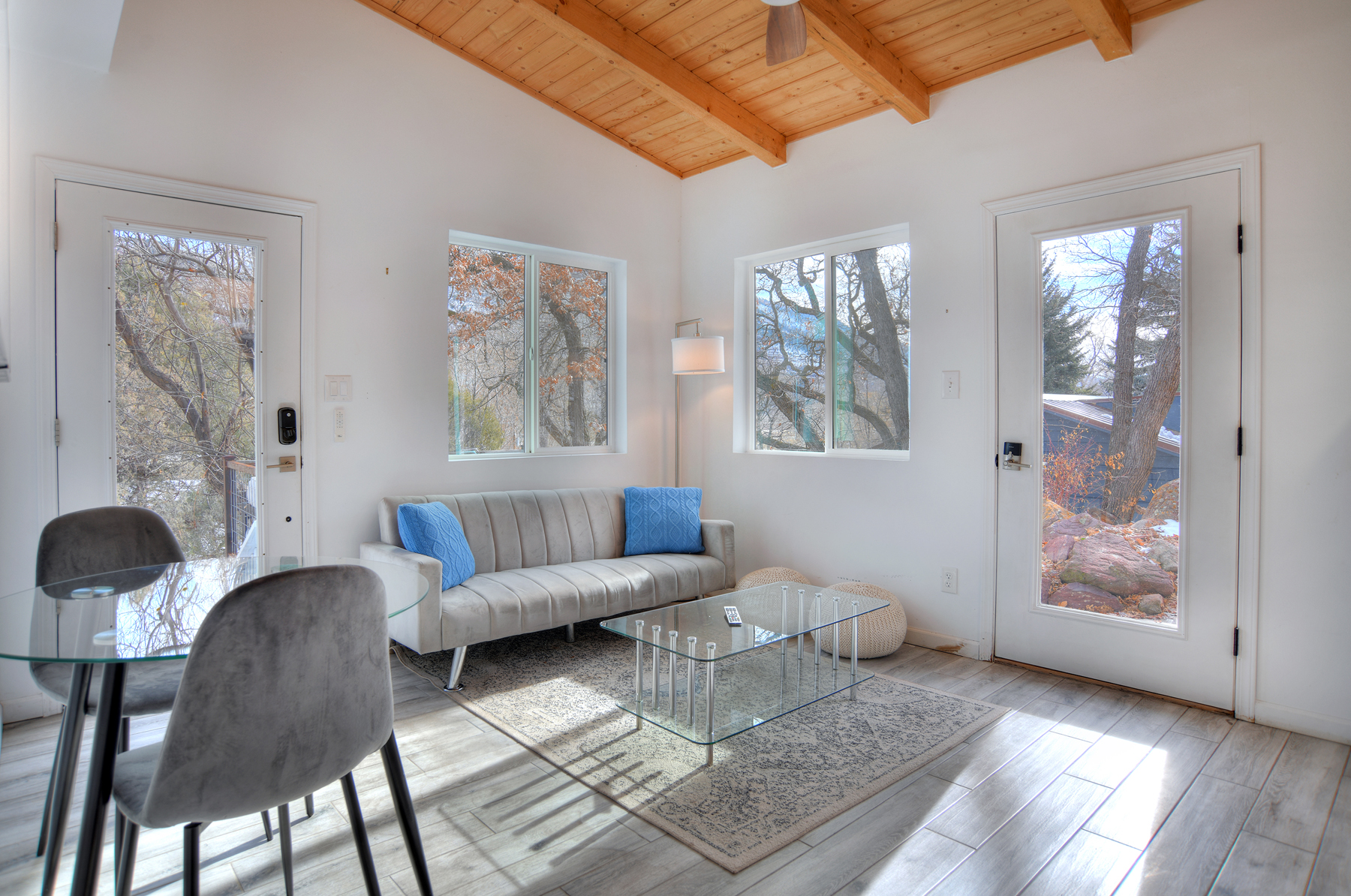 Cabin 
Living and Dining Spaces - Deck access