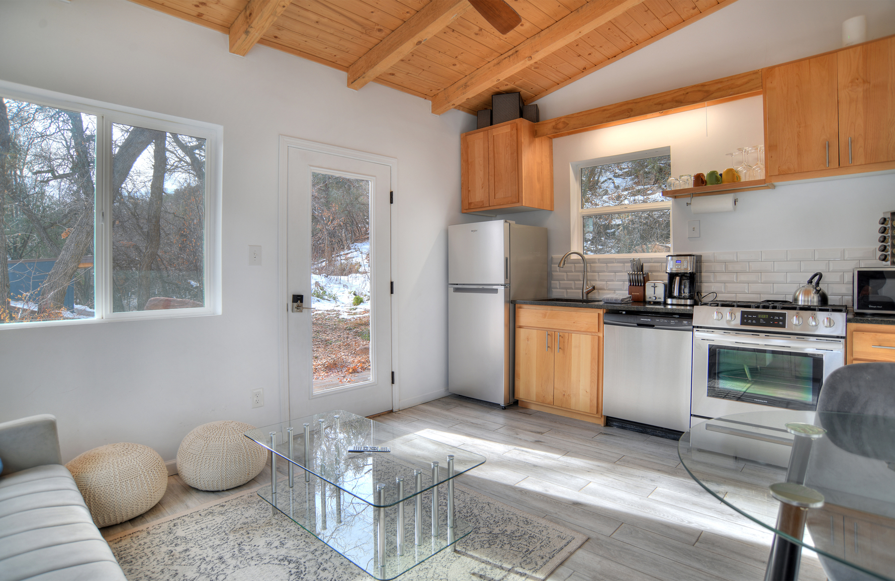 Cabin 
Living and Dining Spaces - Deck access