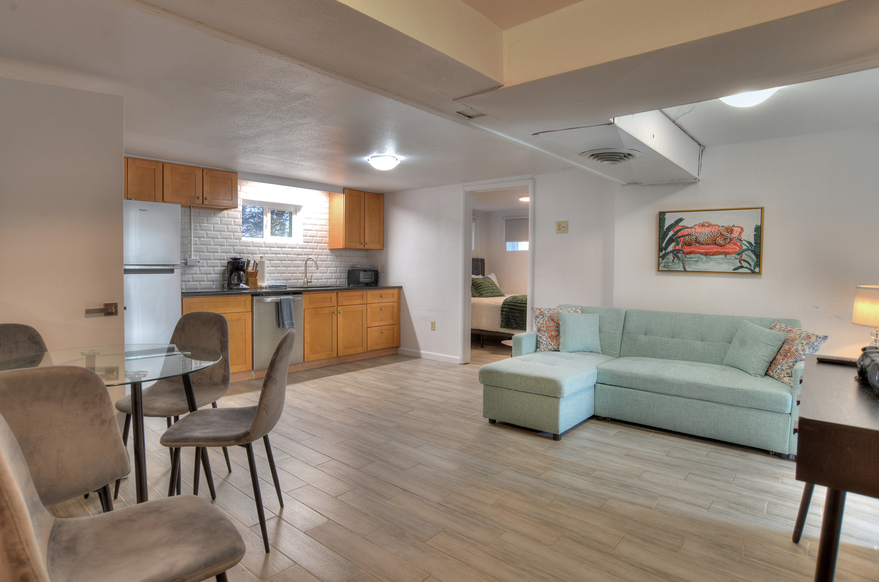 Main House - 2nd Living and Kitchen (Basement) - Queen Sofa Sleeper