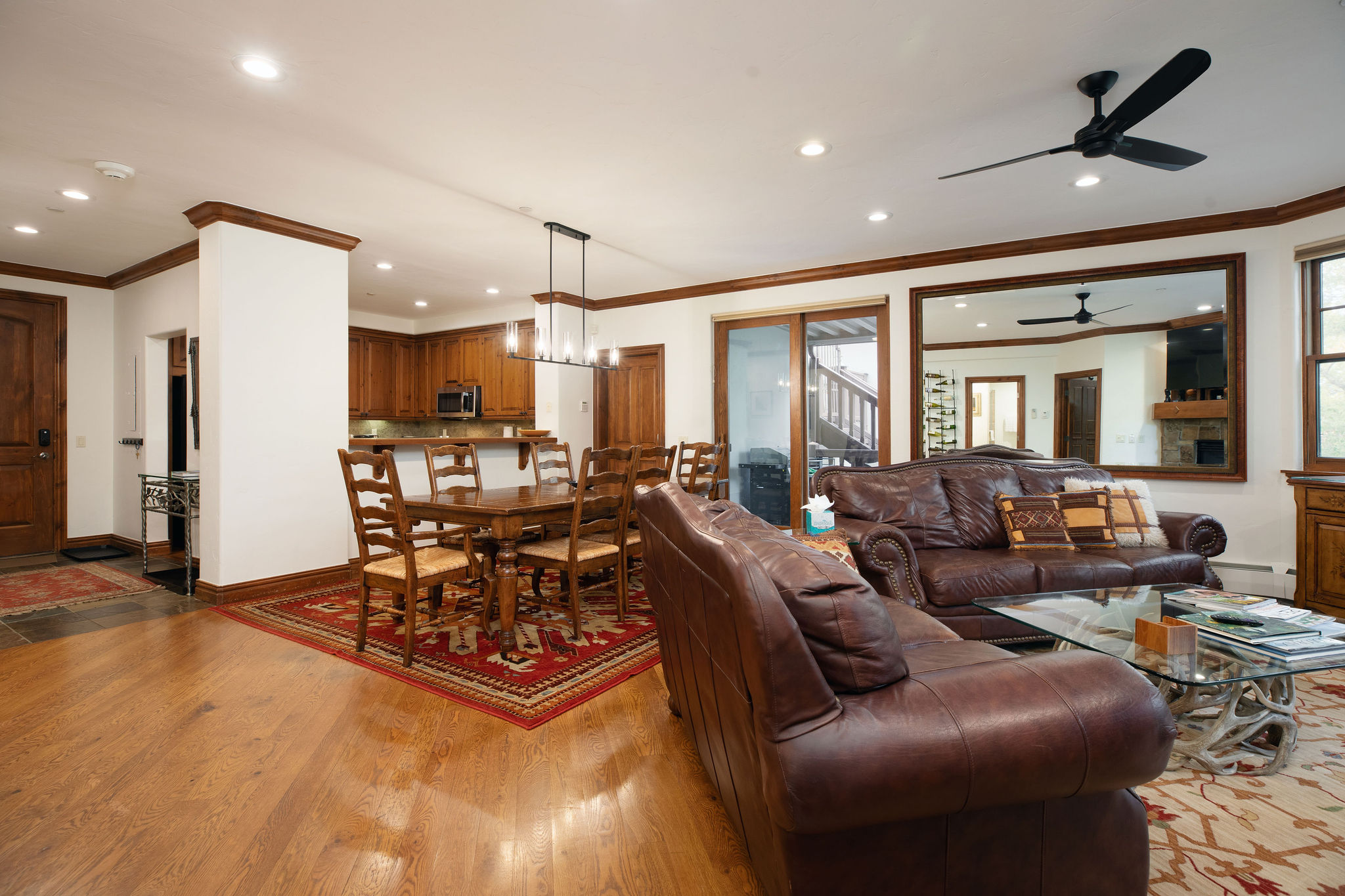 Living Room with Fireplace and TV