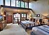 Loft bedroom with King and Queen bed, TV, full bath ensuite
