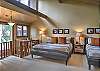 Loft bedroom with King and Queen bed, TV, full bath ensuite