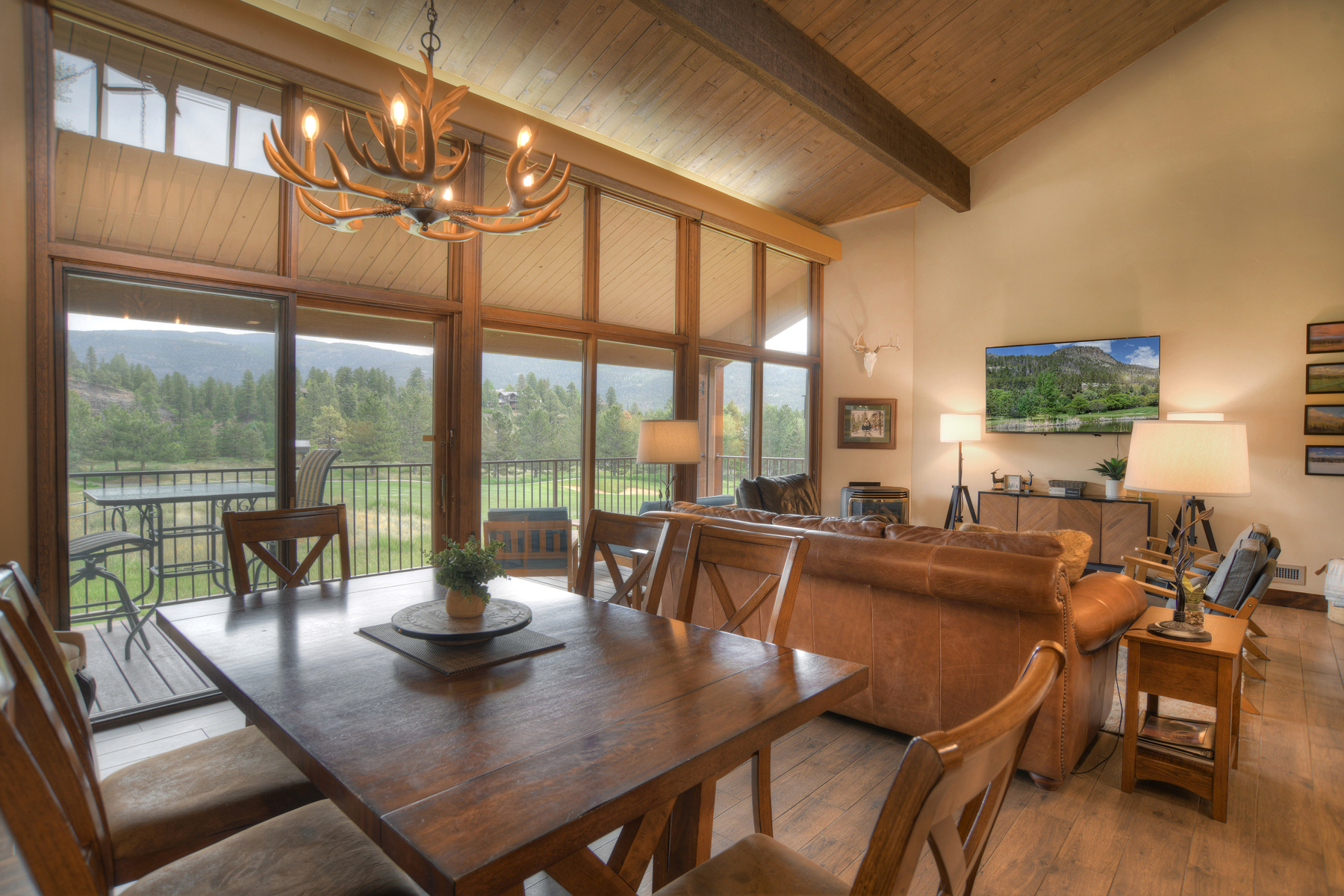 Plenty of natural light and views of the golf course from the living area. 