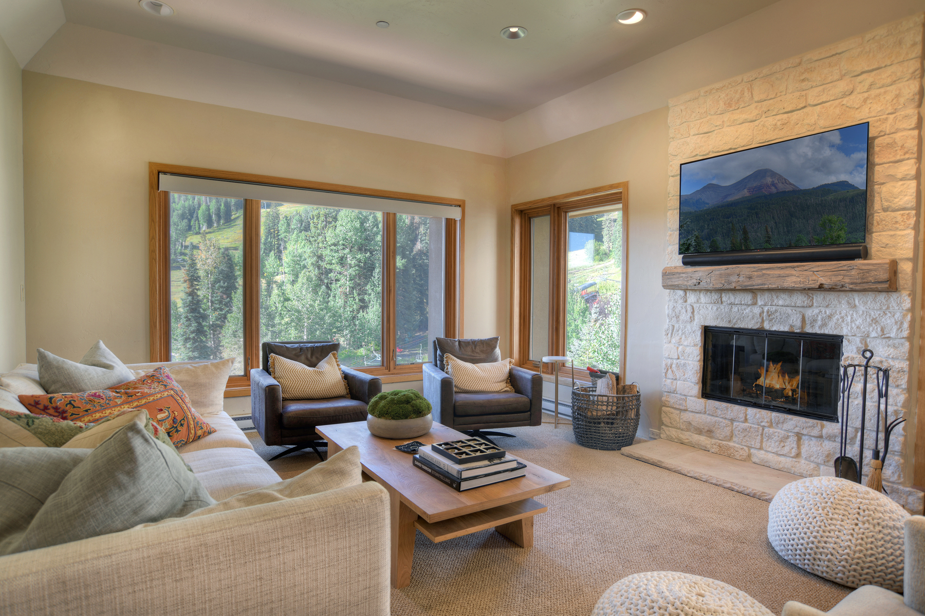 Living Space - Wood burning fireplace