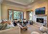 Living Space - Wood burning fireplace