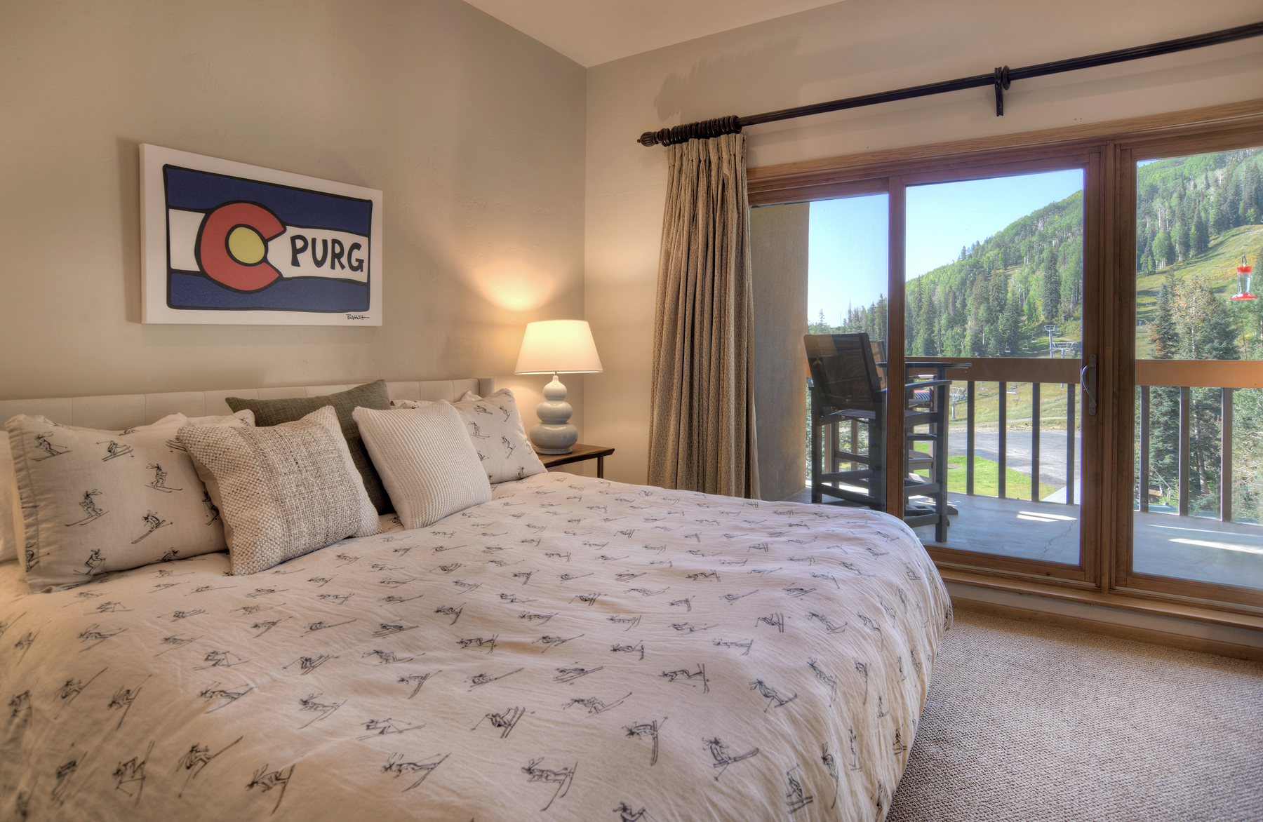 Master Bedroom - TV and Deck (slope views)