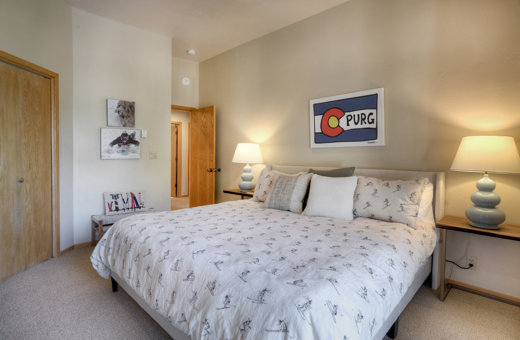 Master Bedroom - TV and Deck (slope views)