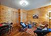 Lower level game room with smart TV and games