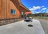 Outdoor living space with unmatched mountain views and firepit.