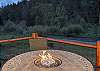 Riverside deck with gas fireplace