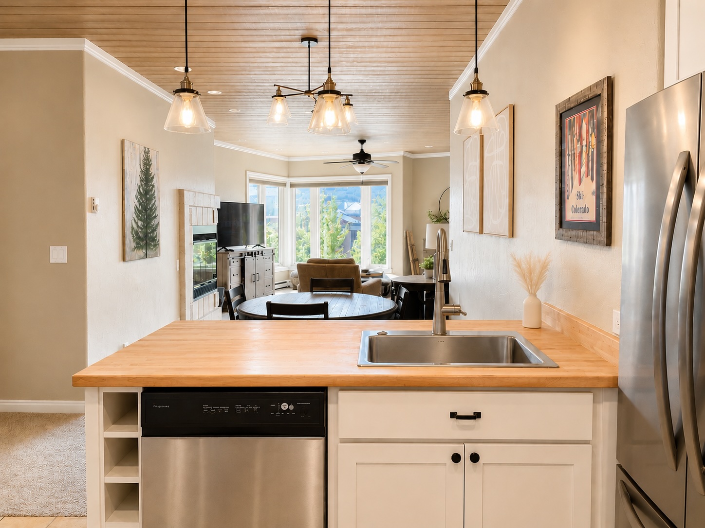 Kitchen overlook into the Main Living Space