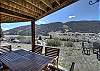 Lower-level outdoor patio with stunning mountain views both up and down the Rio Grande Valley. 