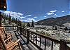 Main level deck with mountain views.