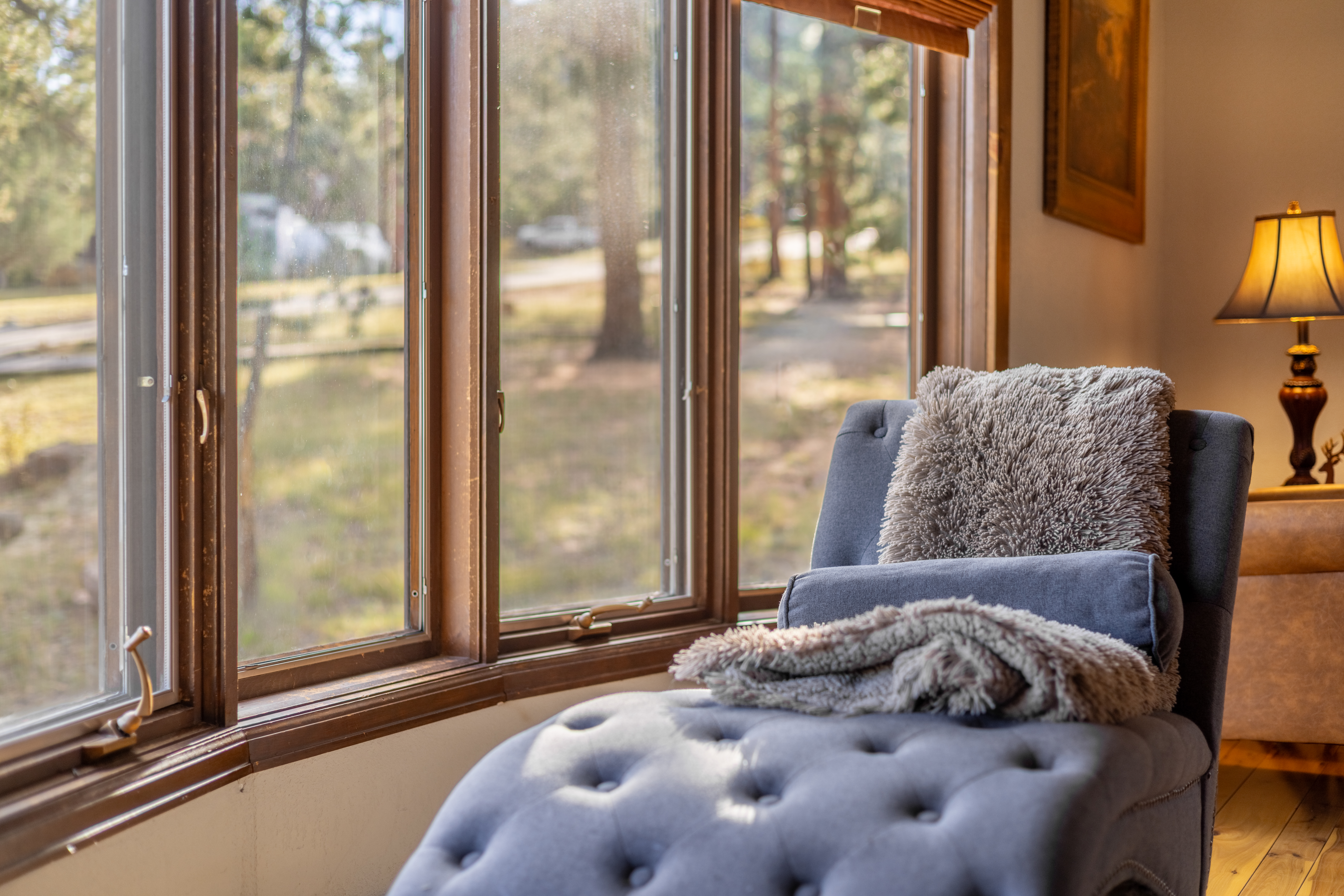 Curl up on the chaise in the living room.