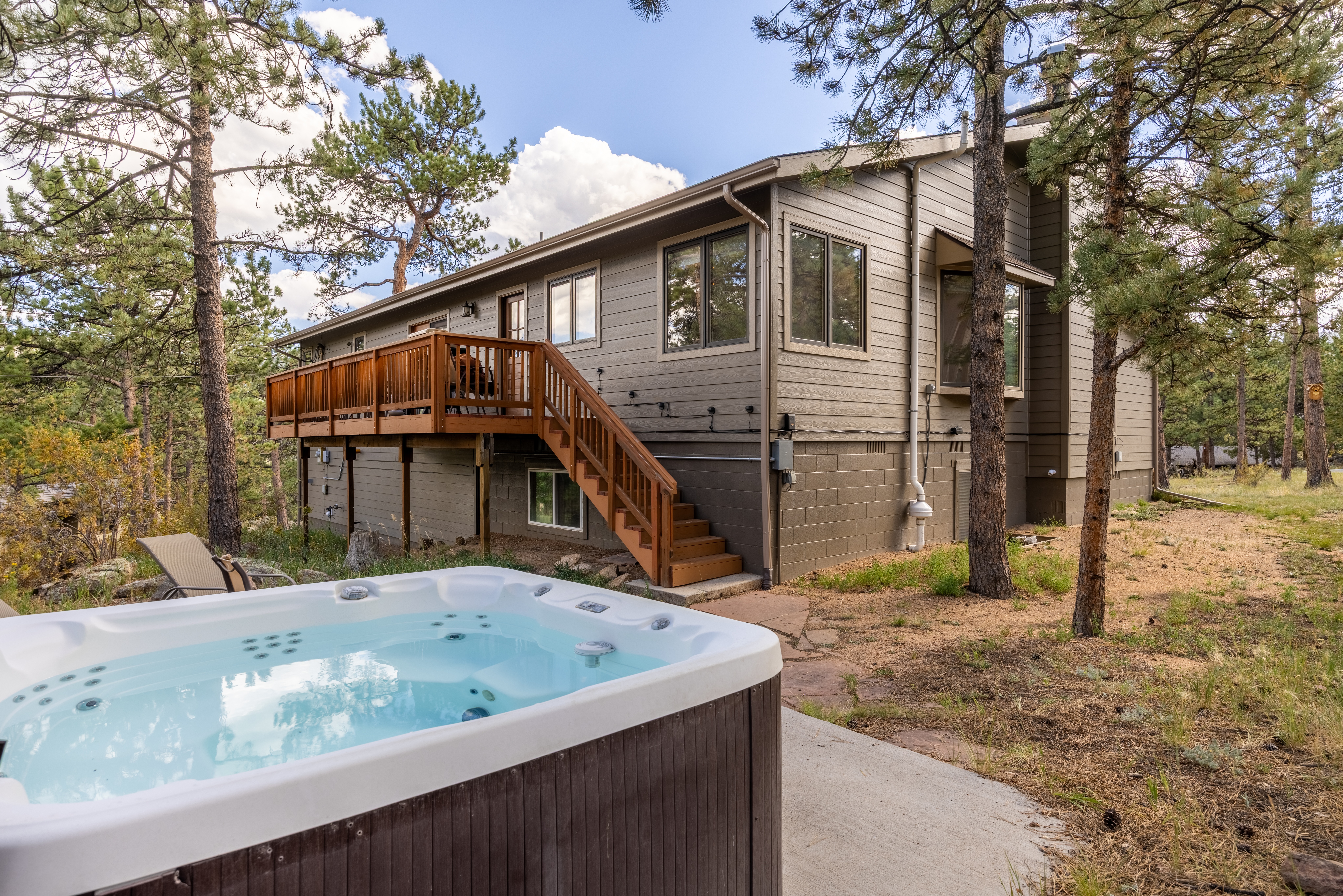 The private hot tub is the perfect spot to relax, reflect, and recharge.