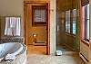 Master bathroom with jetted tub and walk-in shower