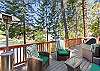 Wake up lakeside, spend the day paddling, and end it with sunset views from the spacious deck with seating!
