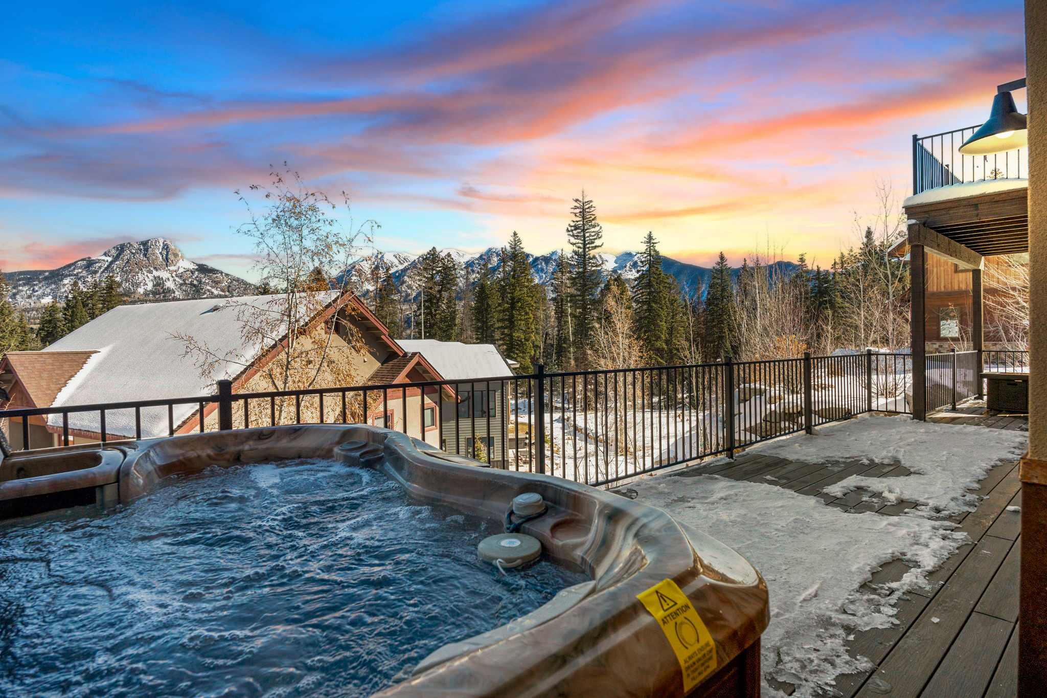 Private hot tub on the main deck with awesome views 