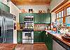Whip up a delicious meal in the fully stocked kitchen