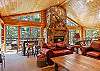 Fireplace and Windows Looking out to Lake