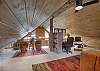 Queen loft bedroom with workspace