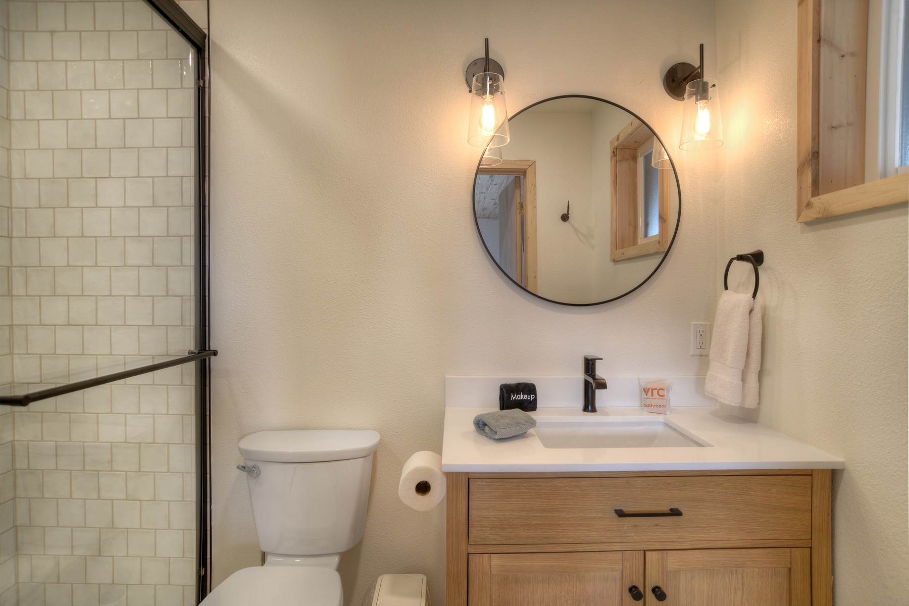 Main king bedroom ensuite bathroom with walk-in shower. 