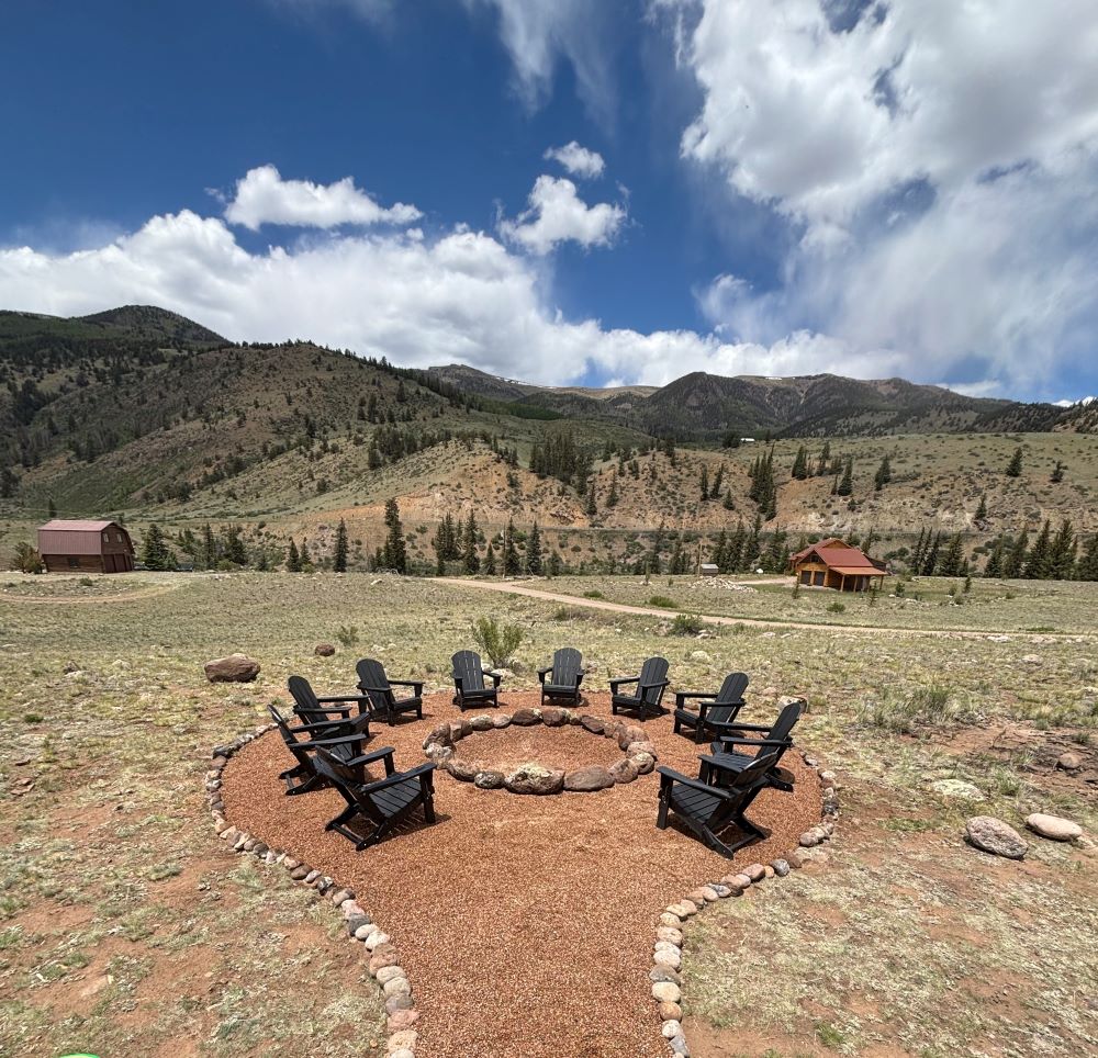 Enjoy the outdoor firepit with a view. 
