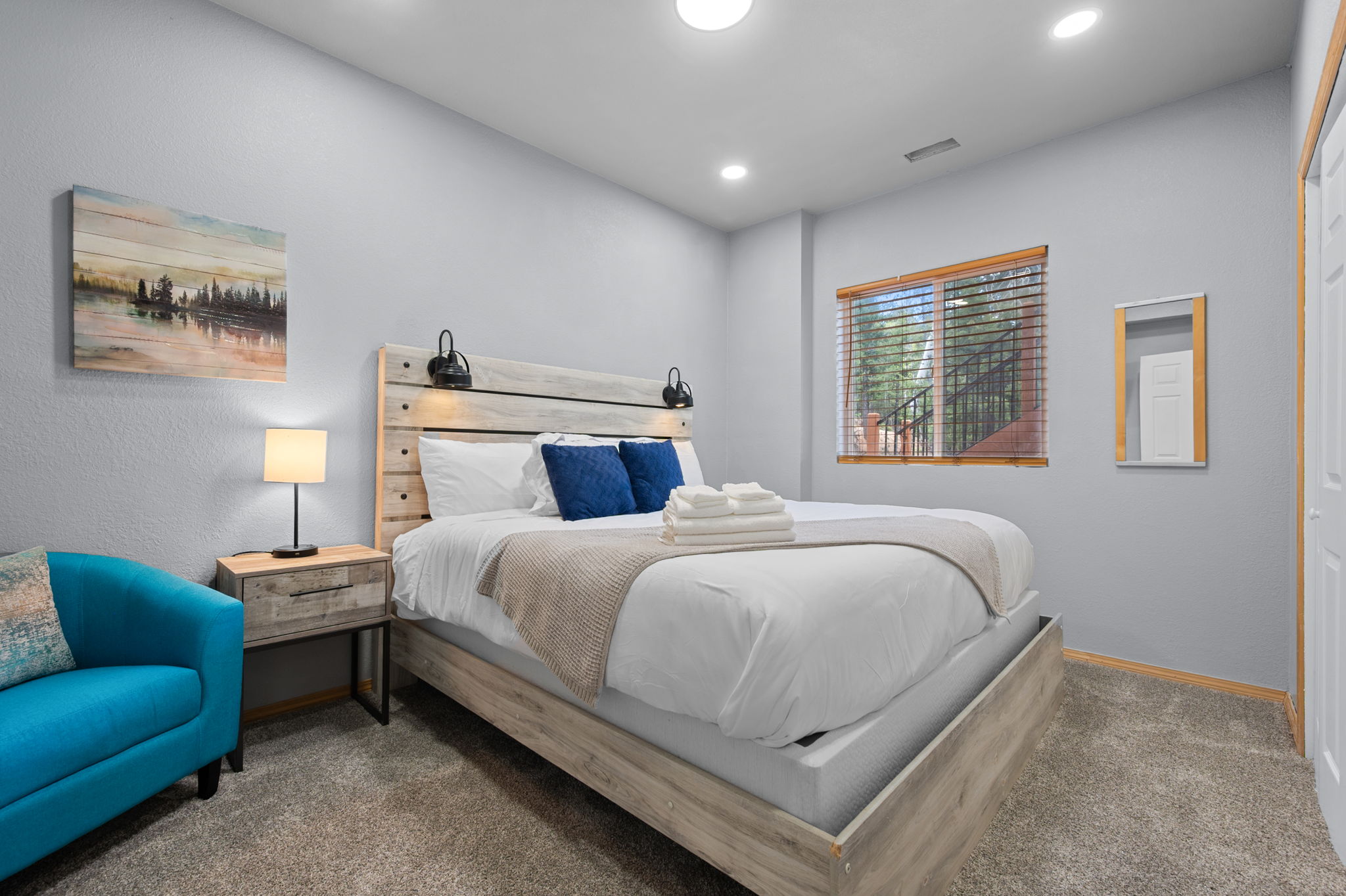 Your private escape—plush king bed, soft linens, and total relaxation.