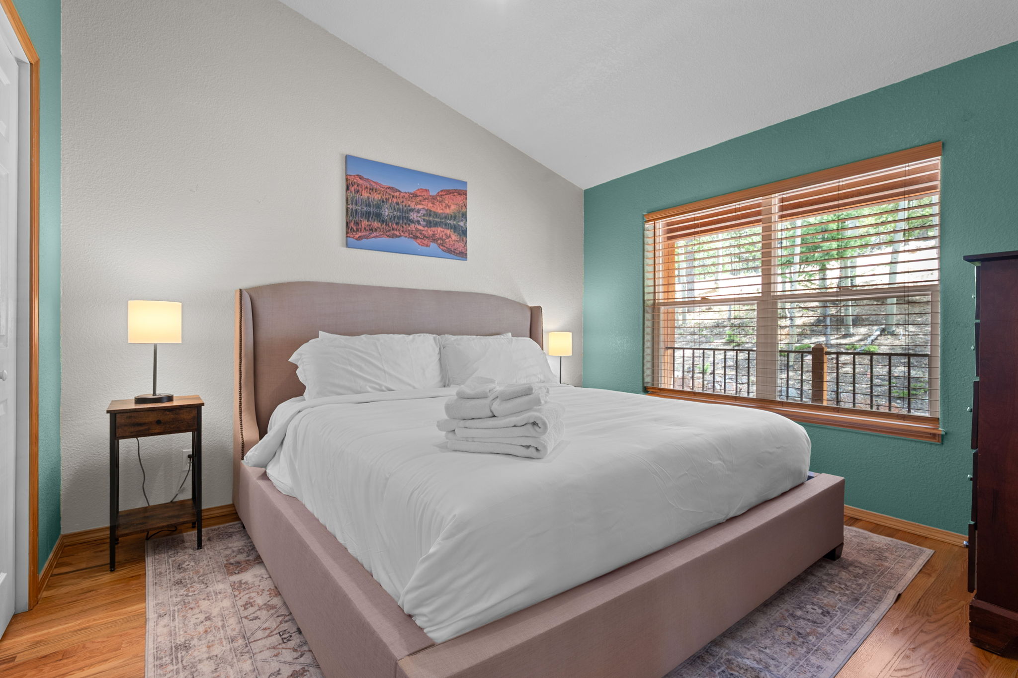 Rest like royalty in this spacious king bedroom retreat.