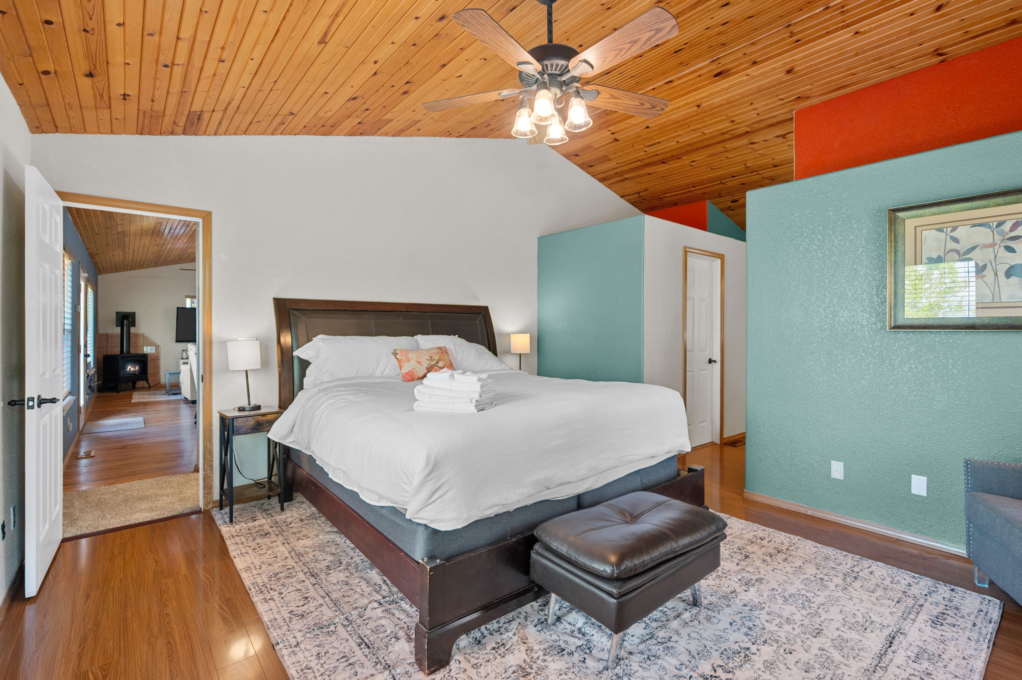 King bedroom on the main floor features an ensuite bathroom