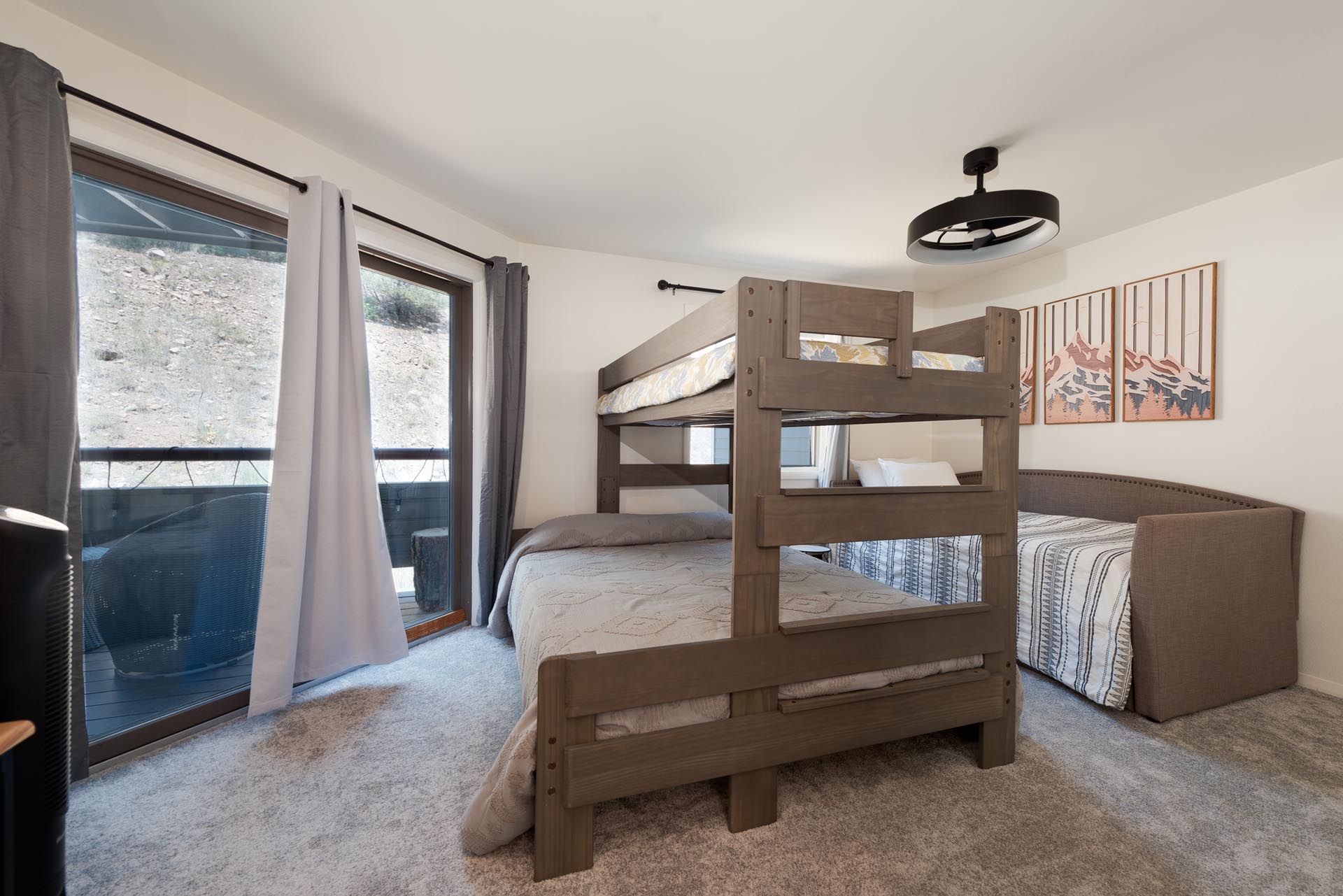 2nd Bedroom - Bunk Bed (Single over Queen) and Twin - TV and Deck Access