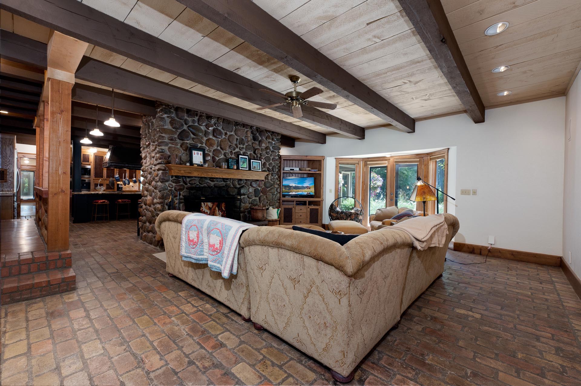 Living Space - TV and Woodburning fireplace (firewood provided)