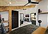 King bedroom with overhead fan