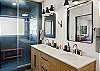 Dual vanities and fresh walk-in shower