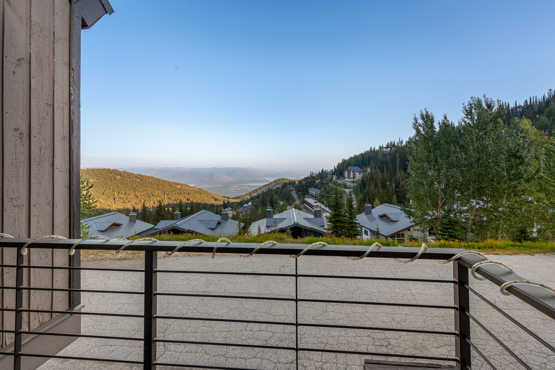 Quaint private balcony with views of the lake and mountains