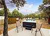 Private hot tub with mountain views.
