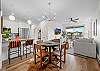 Spacious living room and dining area