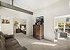 Upstairs loft with Smart TV, sleeper sofa, off third bedroom and office space. 