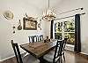 Open dining room with forest views.