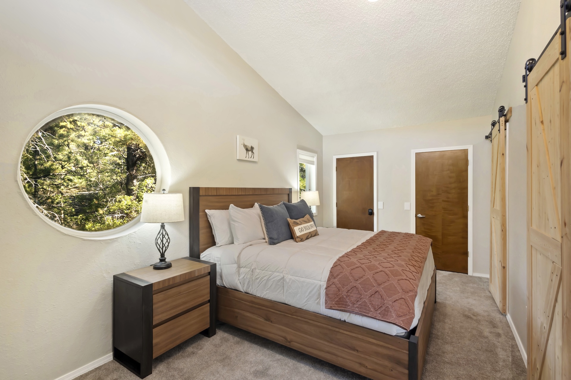 King bedroom with ensuite bathroom with walk-in shower.